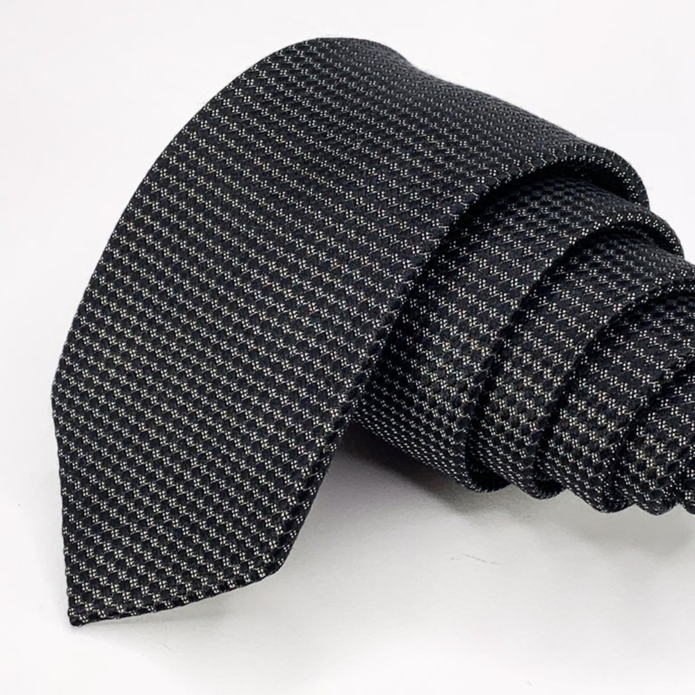 Calvin Klein Black Silk Geometric Pattern